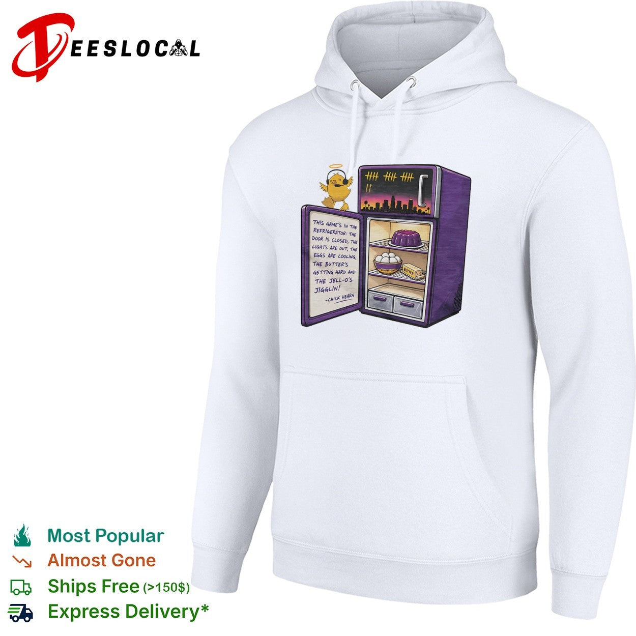 Chick Hearn LA Lakers The Game is in the Refrigerator the Eggs are Cooling shirt