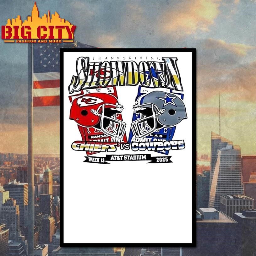 Chiefs vs Cowboy Thanksgiving Showdown 2025 Helmet Shirt