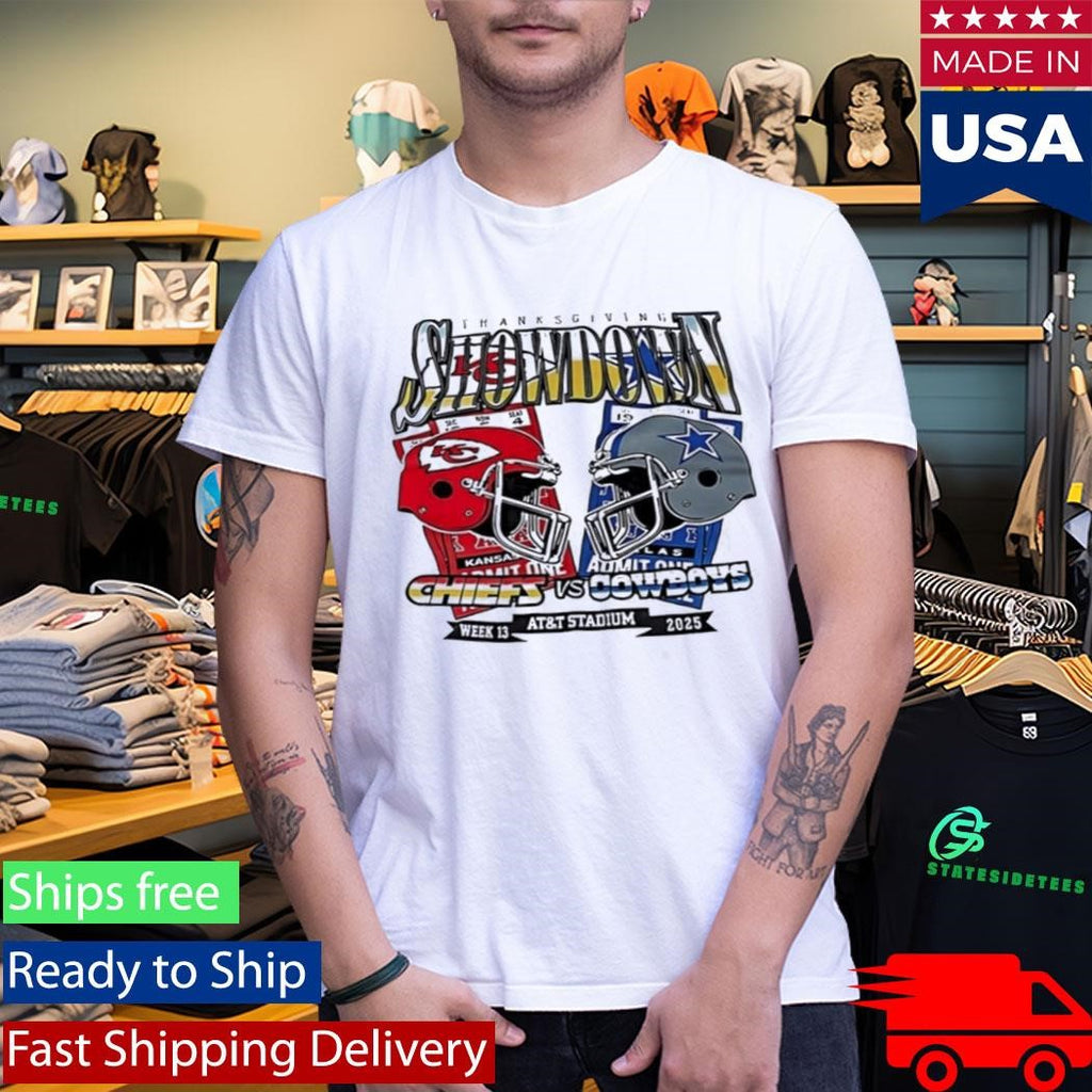Chiefs vs Cowboy Thanksgiving Showdown Helmet Shirt
