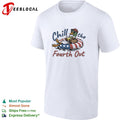 Chill the Fourth Out Mallard Duck American Flag Pool shirt
