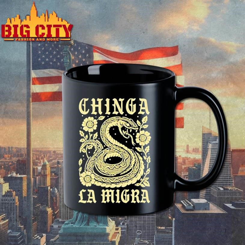 Chinga La Migra Snake graphic shirt