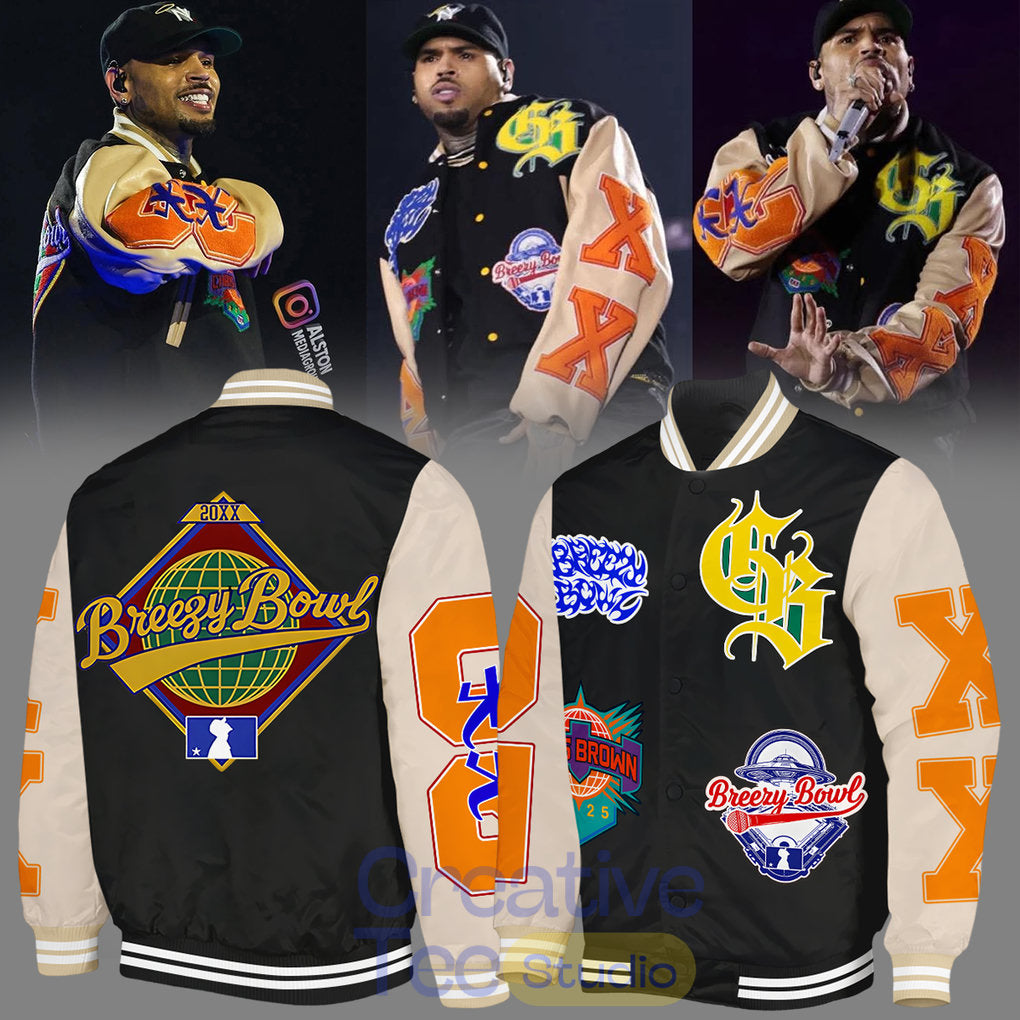 Chris Brown Breezy Bowl XX Special Bomber Jacket