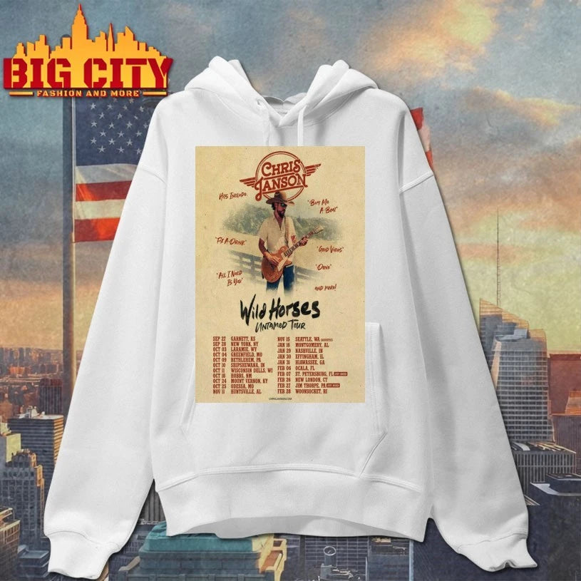 Chris Janson Wild Horses Untamed Tour 2025-2026 Poster Shirt