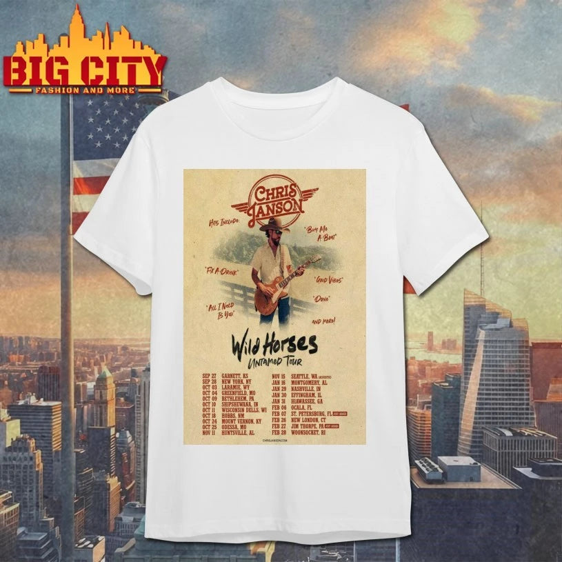 Chris Janson Wild Horses Untamed Tour 2025-2026 Poster Shirt