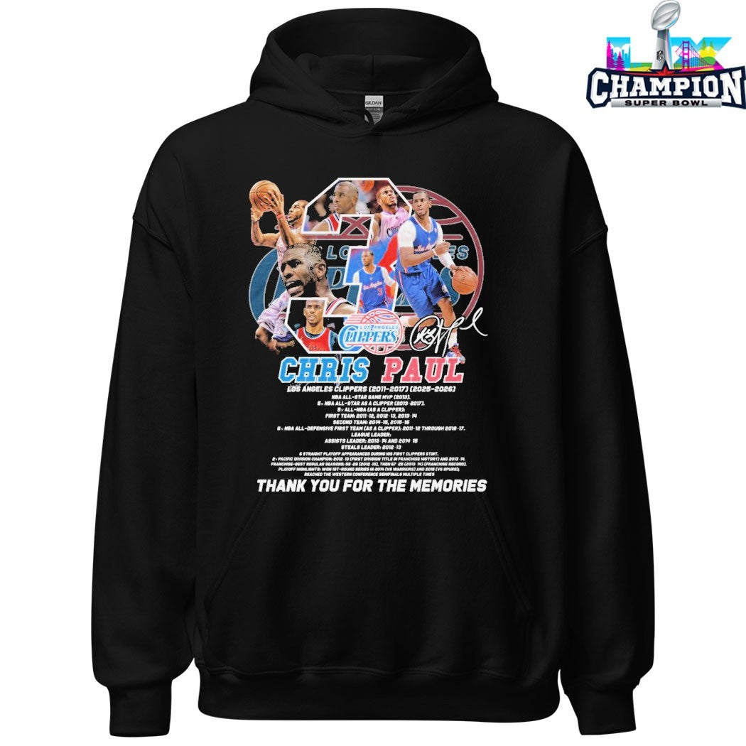 Chris Paul Los Angeles Clippers 2026 Thank You For The Memories Signature T-shirts