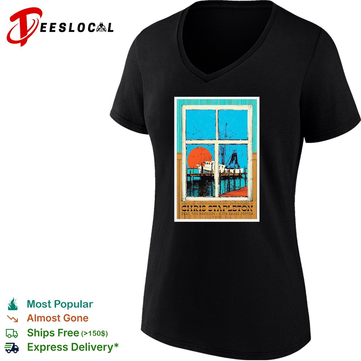 Chris Stapleton North Charleston concert poster shirt