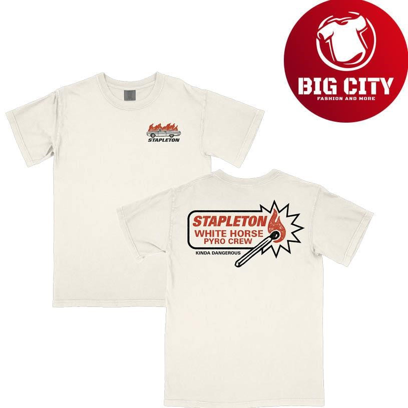 Chris Stapleton White Horse Pyro Crew Ivory 2025 Two Sided Shirt