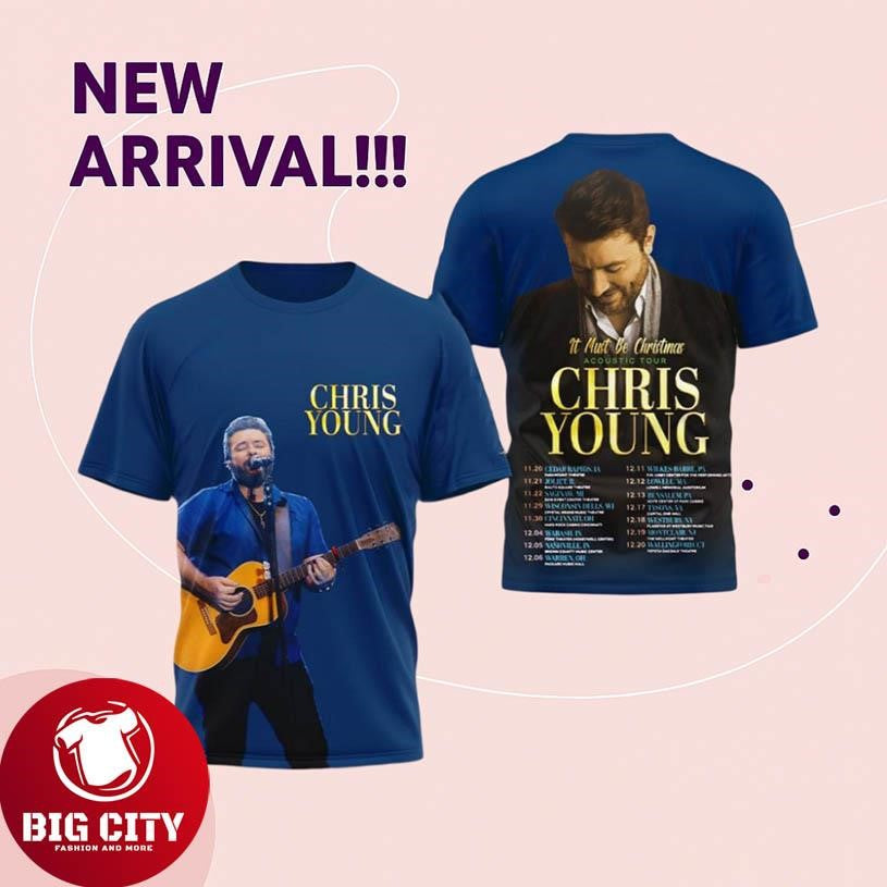 Official Chris Young It Must Be Christmas Acoustic Tour Two Sided Shirt