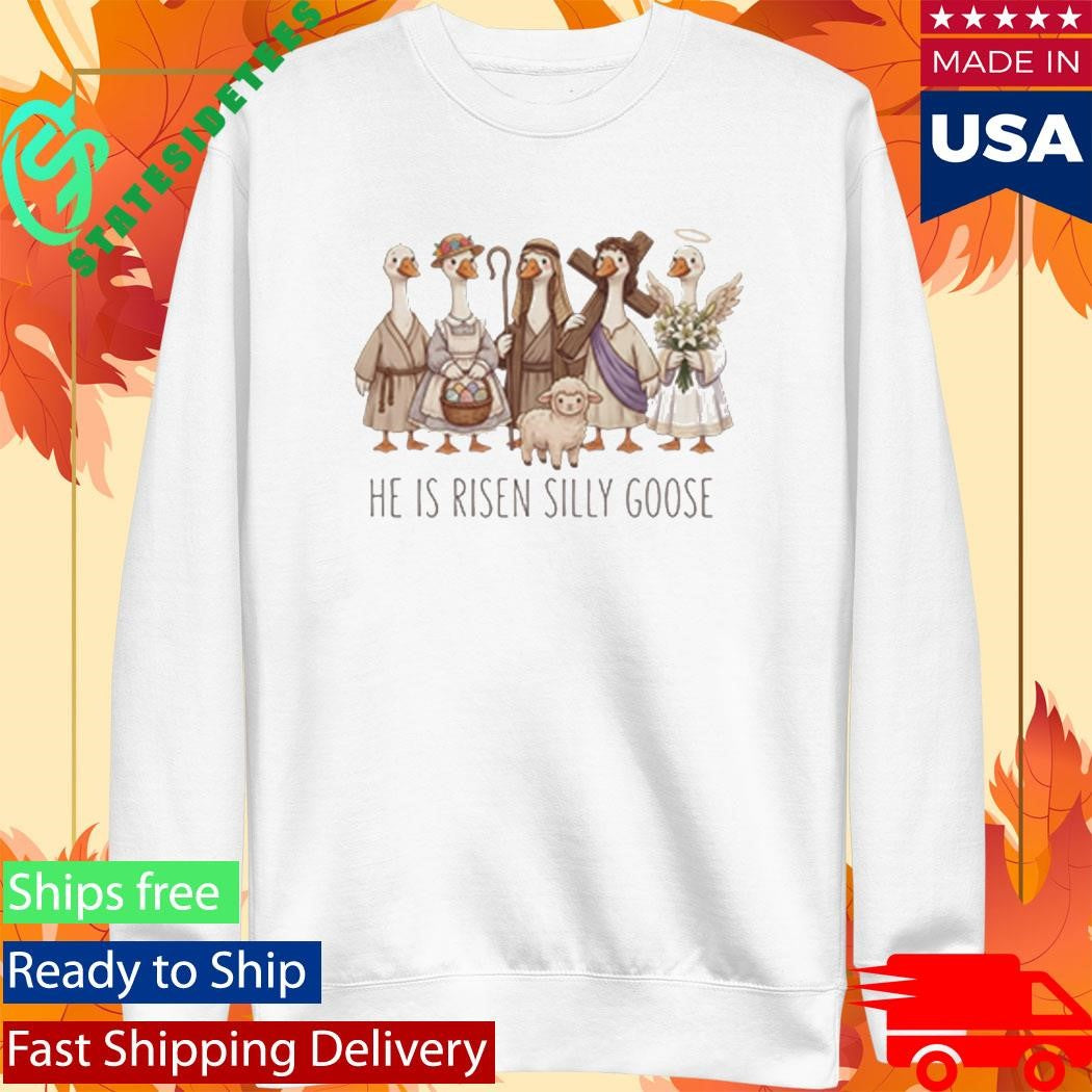 Christian Easter He Is Risen Silly Goose Shirt