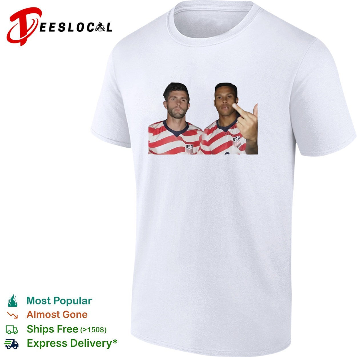 Christian Pulisic Weston McKennie USA middle finger shirt