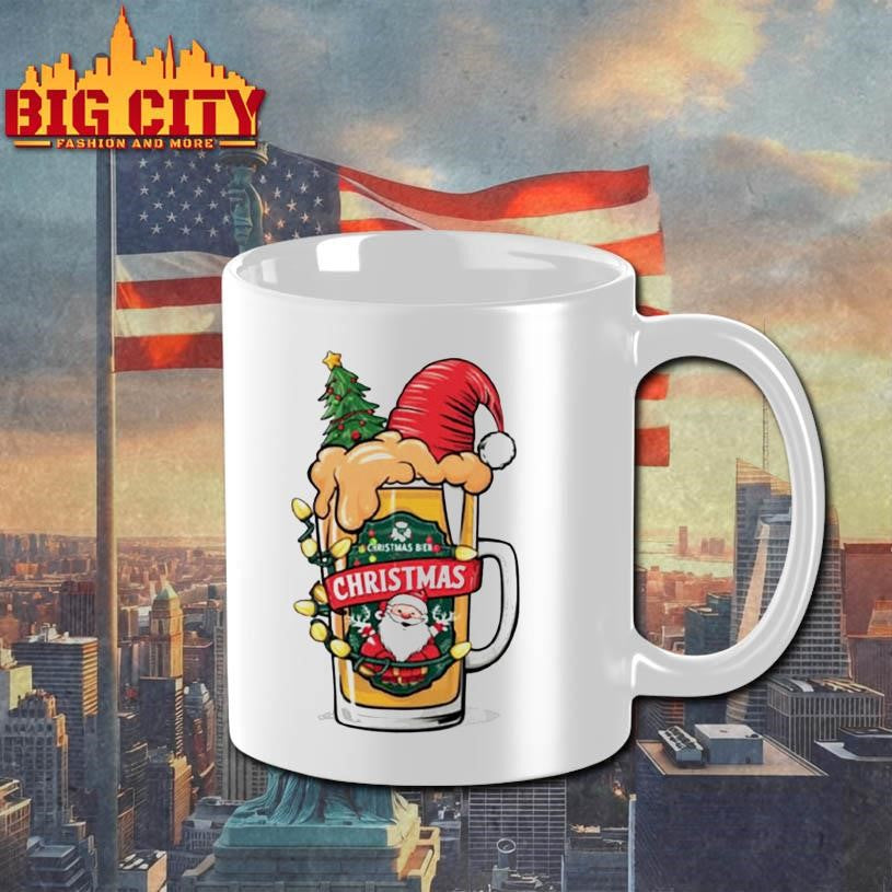 Christmas Beer Santa Mug Shirt Funny Holiday Party Shirt