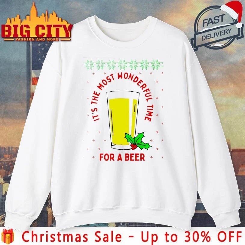 Christmas It’s The Most Wonderful Time For A Beer Ugly christmas shirt