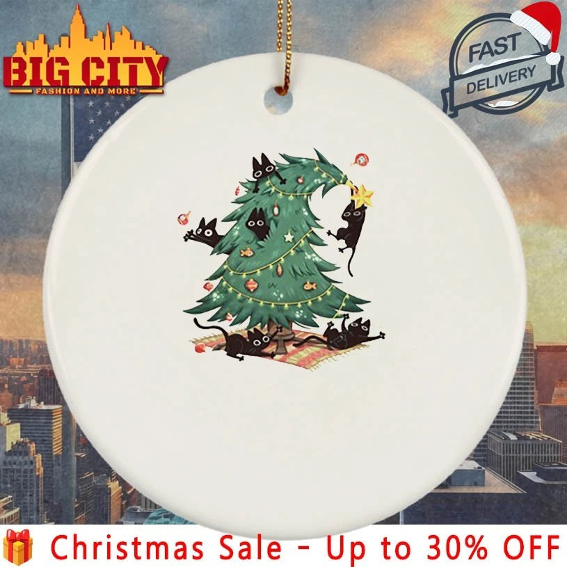 Christmas Tree And black Cat 2025 shirt