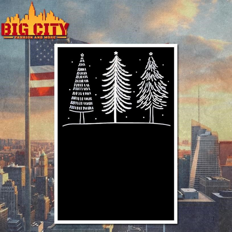 Christmas trees cone linear branchy style shirt