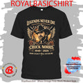 Chuck Norris 1940 2026 Legends Nevers Die Your Legacy Will Never Die Shirt