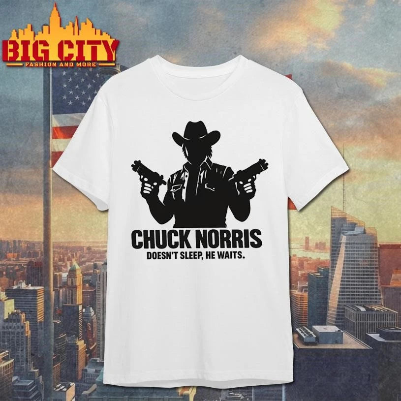 Chuck Norris He Doesnt Sleep He Waits Vintage Shirt