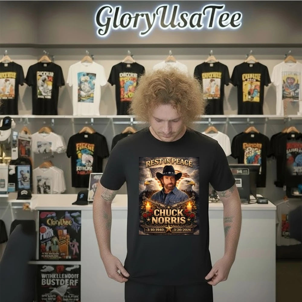 Chuck Norris Rest in Peace RIP Memorial Graphic Shirt