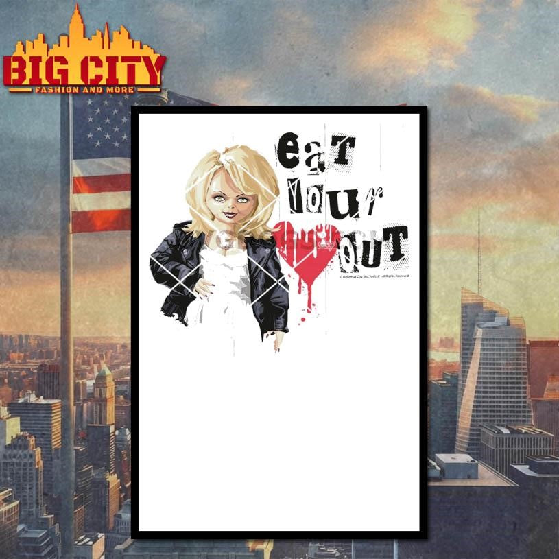 Chucky Tiffany Valentine Eat Your Out Dripping Heart Shirt