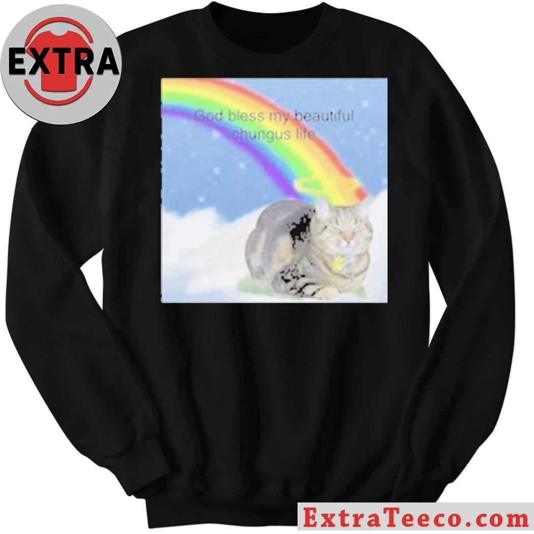 Chungus Cat God Bless My Big Chungus Life Shirt