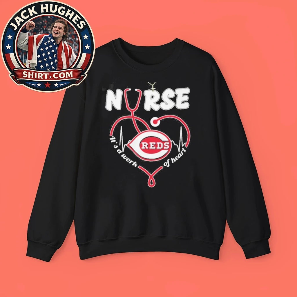 Cincinnati Reds Nurse It #8217 S A Work Of Heart Stethoscope Fan Shirt