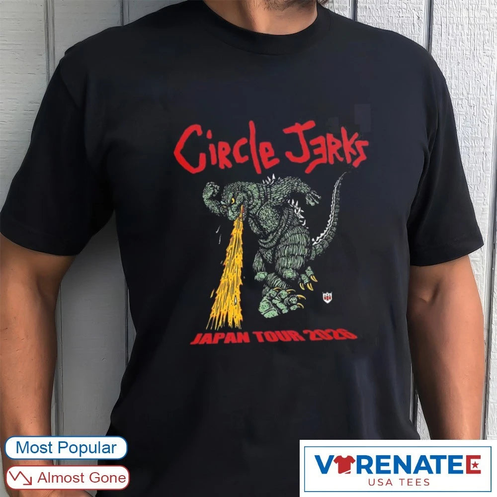 Circle Jerks Japan Tour 2026 Godzilla With Dates shirt