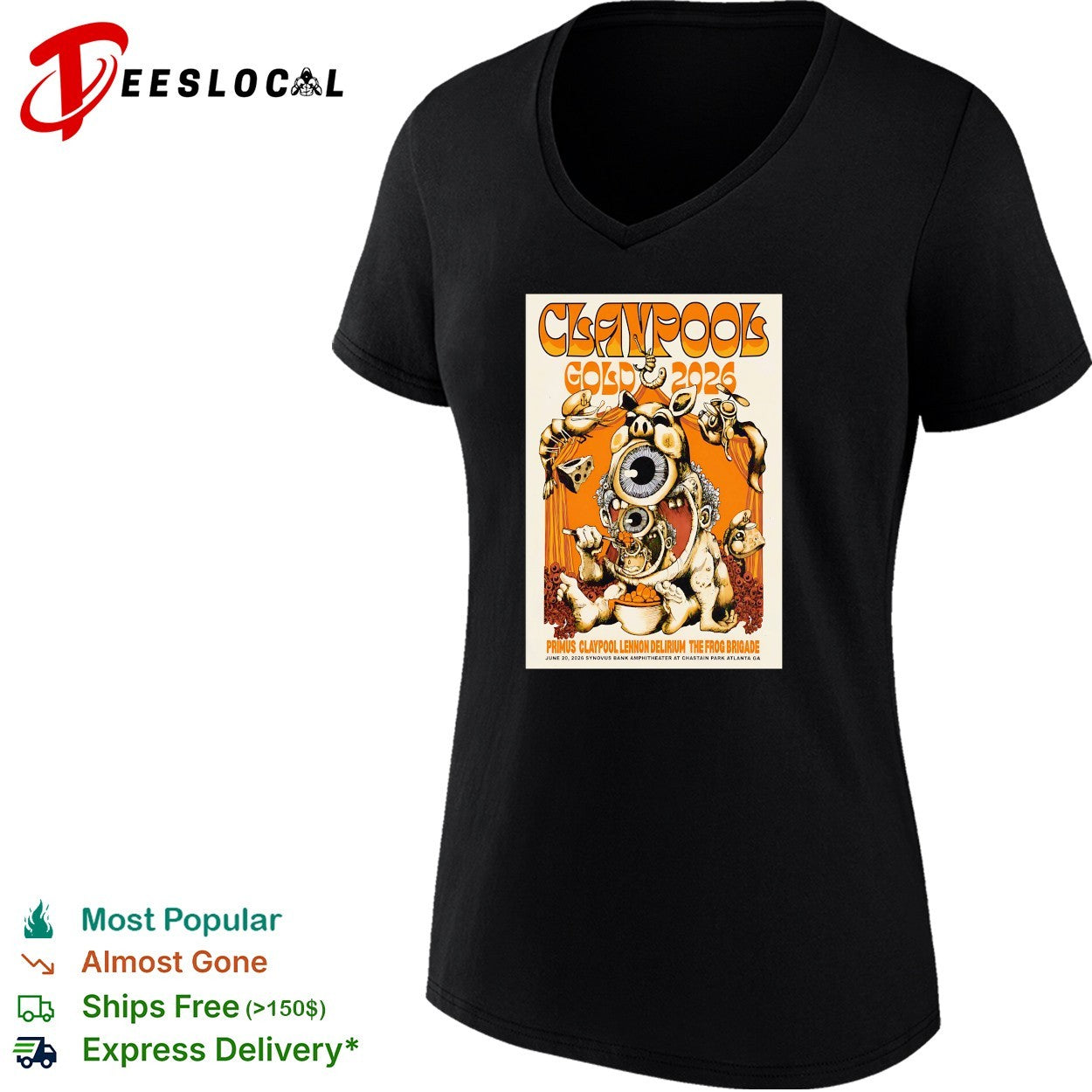 Claypool Gold 2026 Primus Lennon Delirium Atlanta poster shirt