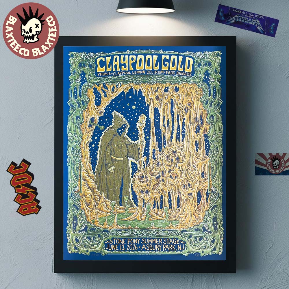 Claypool Gold Primus Claypool Lennon Delirium And Frog Brigade Asbury Park New Jersey 2026 Event Poster At Stone Pony Summer Stage On June 13 2026 Decor Poster Canvas