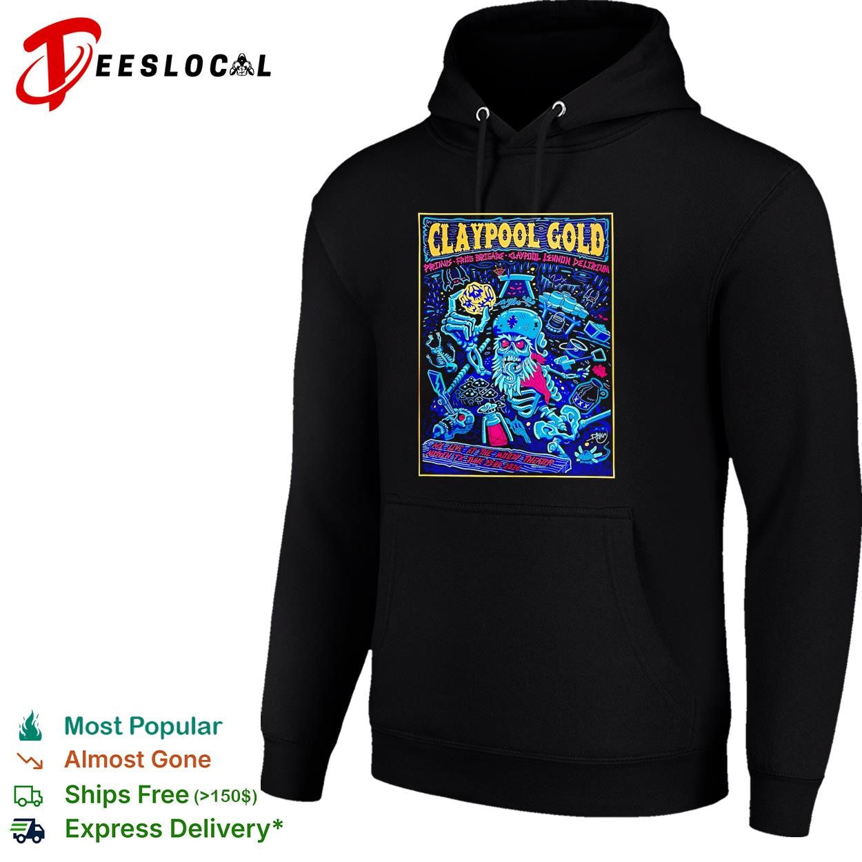 Claypool Gold Primus Claypool Lennon Delirium And Frog Brigade Austin Texas 2026 Show shirt