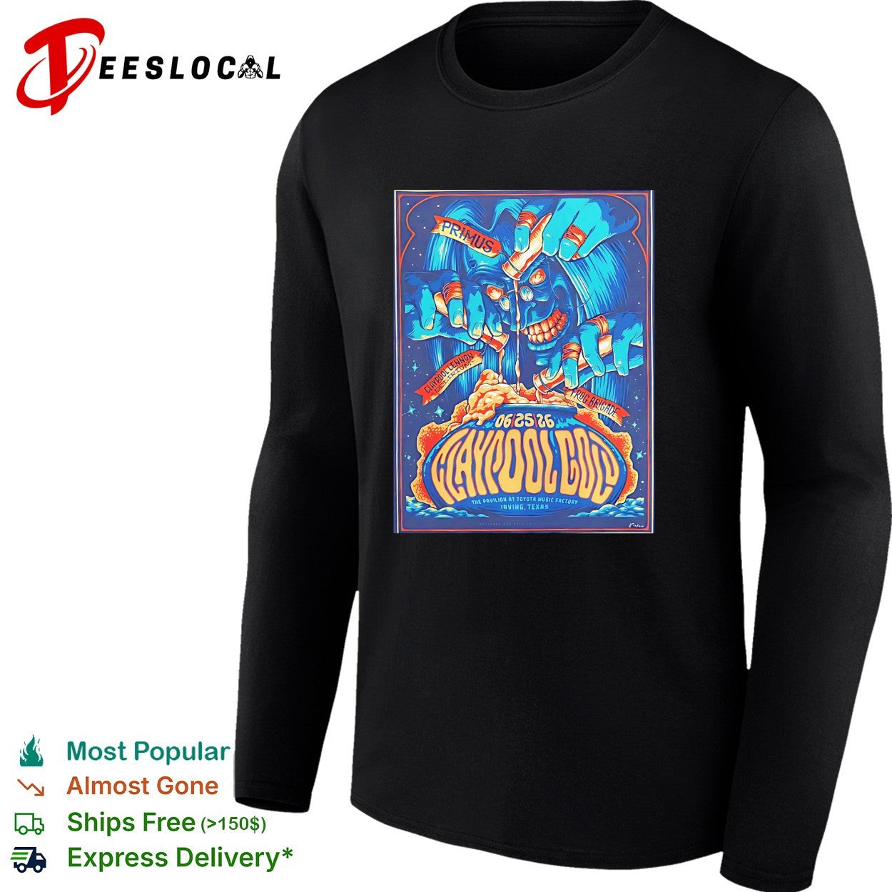 Claypool Gold Primus Claypool Lennon Delirium and Frog Brigade Irving On June 25 2026 shirt
