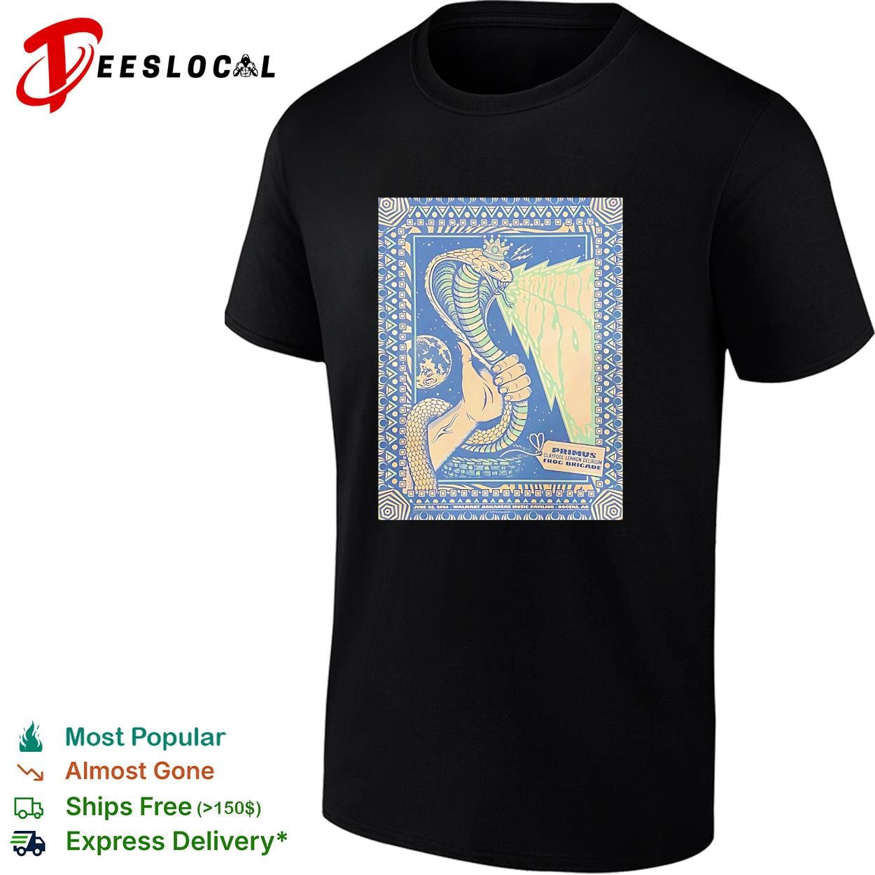 Claypool Gold Primus Claypool Lennon Delirium and Frog Brigade Rogers Arkansas 2026 shirt