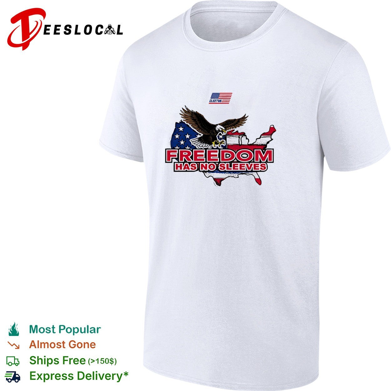 Cleetus freedom has no sleeves American flag shirt