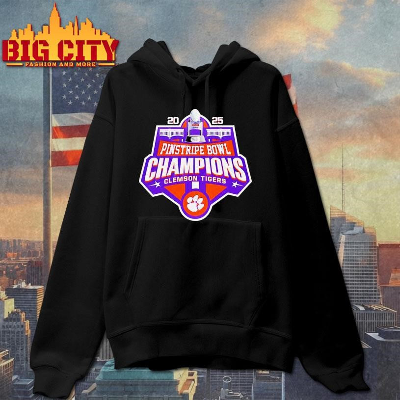 Clemson Tigers 2025 Pinstripe Bowl Champions logo shirt