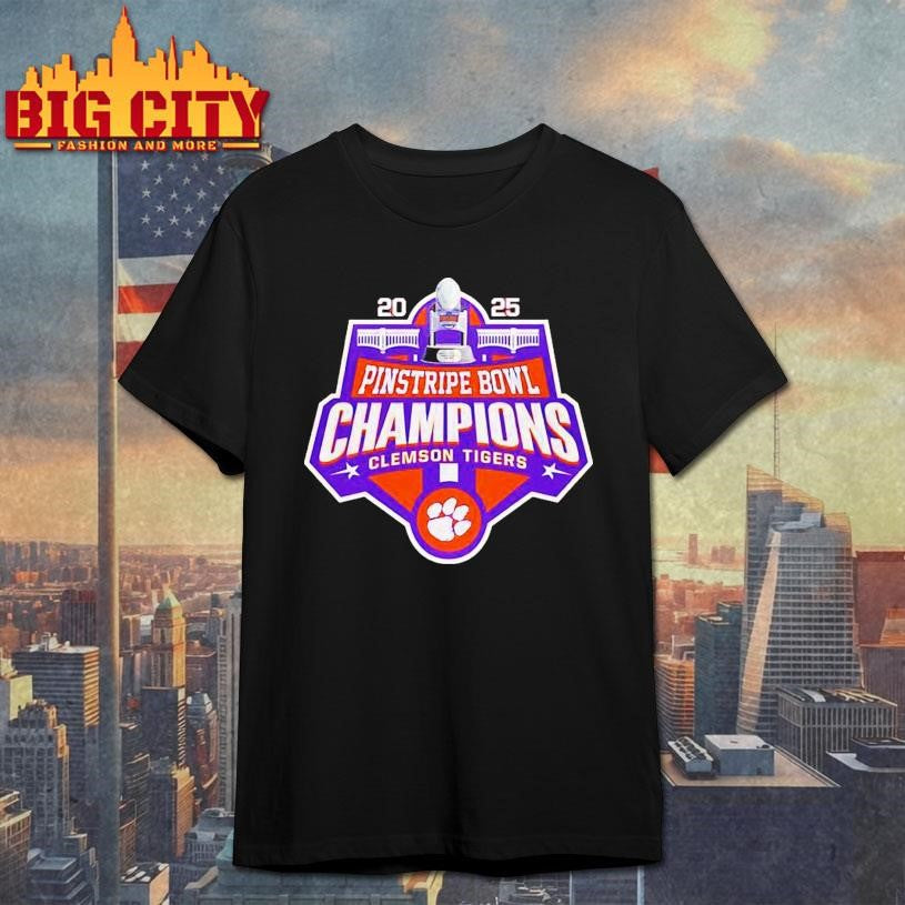 Clemson Tigers 2025 Pinstripe Bowl Champions logo shirt