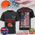 Cleveland Browns Military Appreciation Veterans Day Black Two Sided Shirt