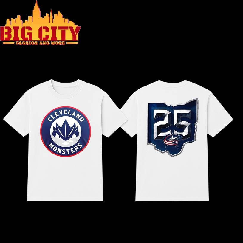 Cleveland Monsters x Blue Jackets 2025 Two Sided Shirt