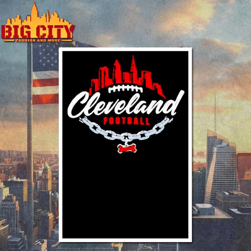 Cleveland Script Skyline Chain Football Shirt