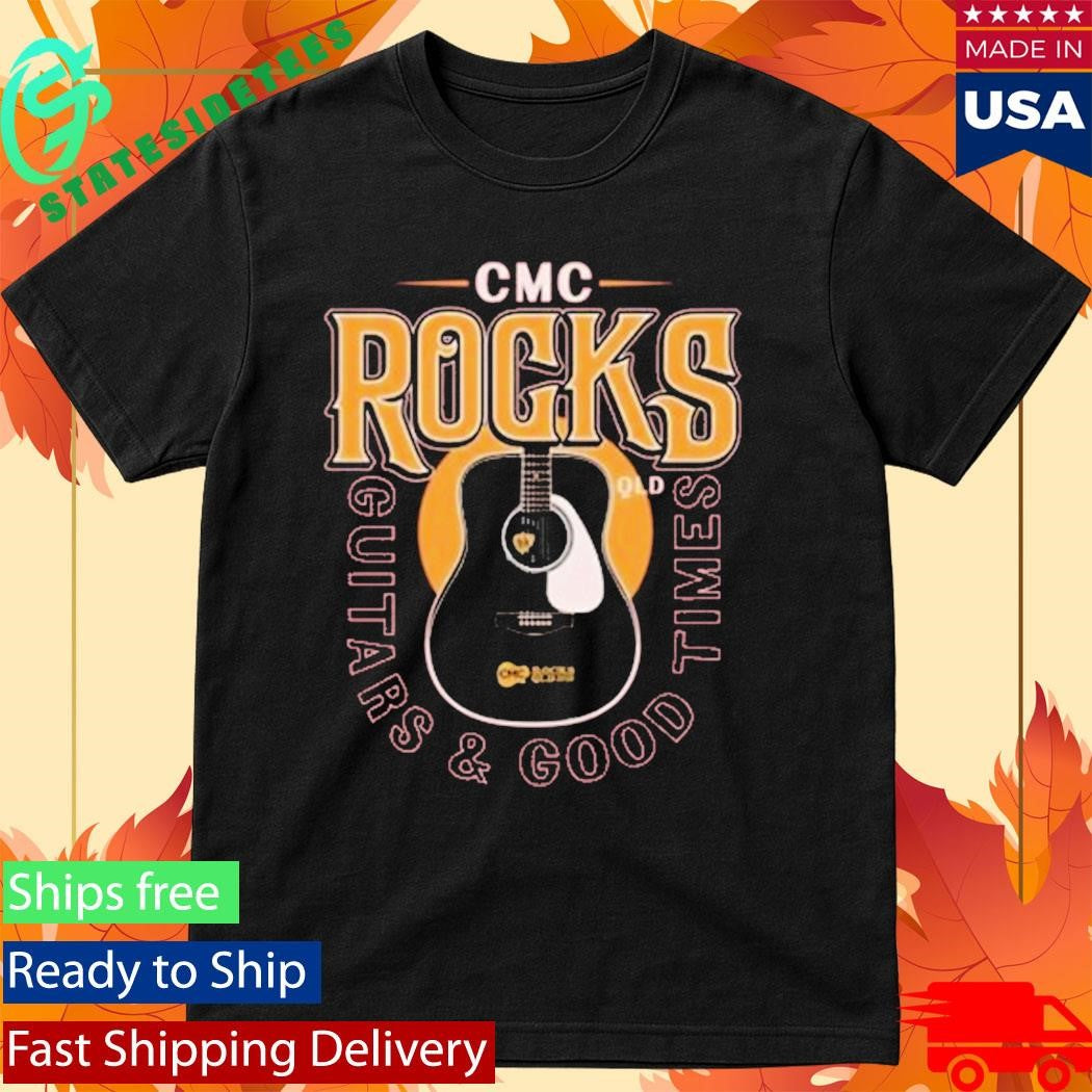 Cmc Rocks Guitar Silhouette Burgundy Shirt