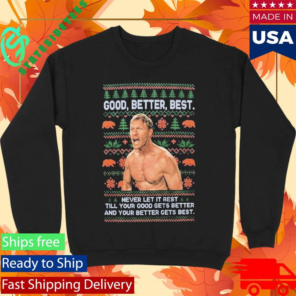 Coach Ben Johnson Good Better Best Christmas Sweater
