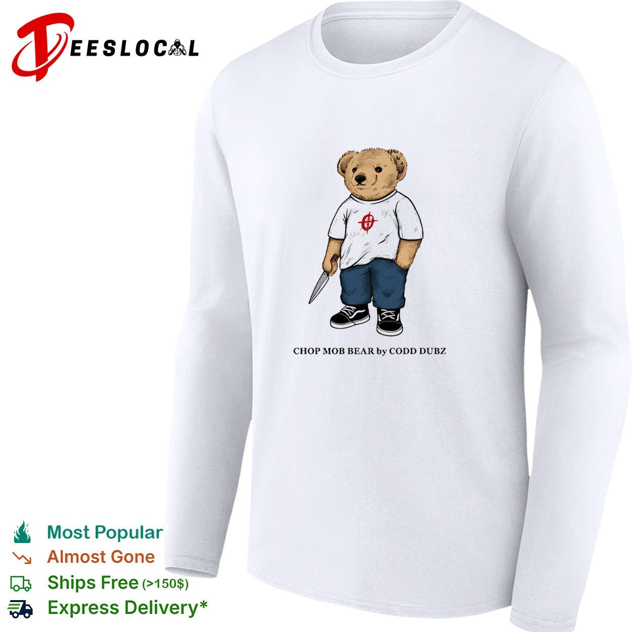 Codd Dubz chop mob bear knife streetwear shirt