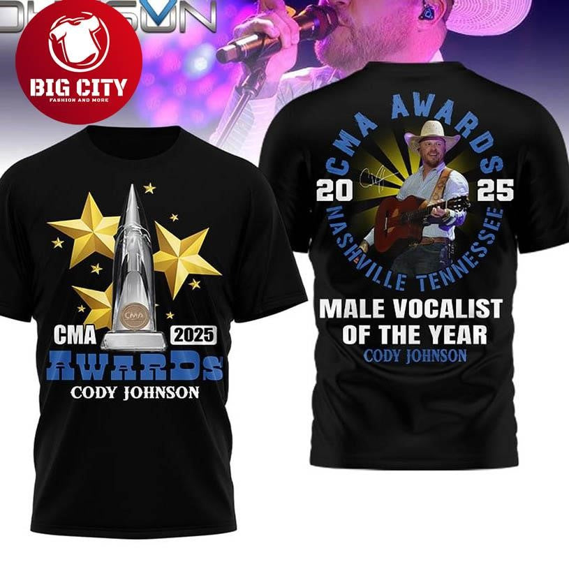 Cody Johnson Male Vocalist Of The Years Awards 2025 Two Sided Shirt