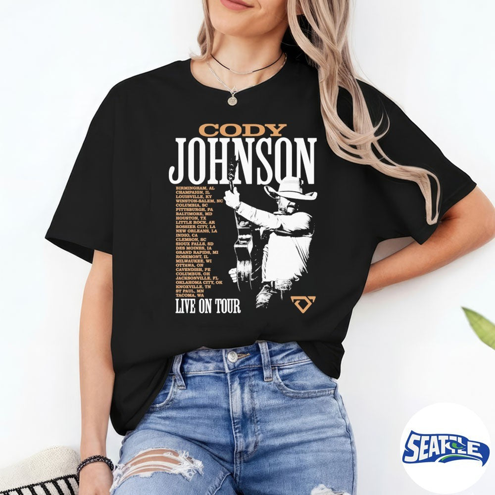 Cody Johnson Merch Horses 2026 Live On Tour Locations shirt