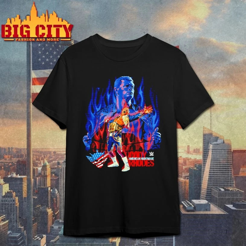 Cody Rhodes Flames graphic shirt