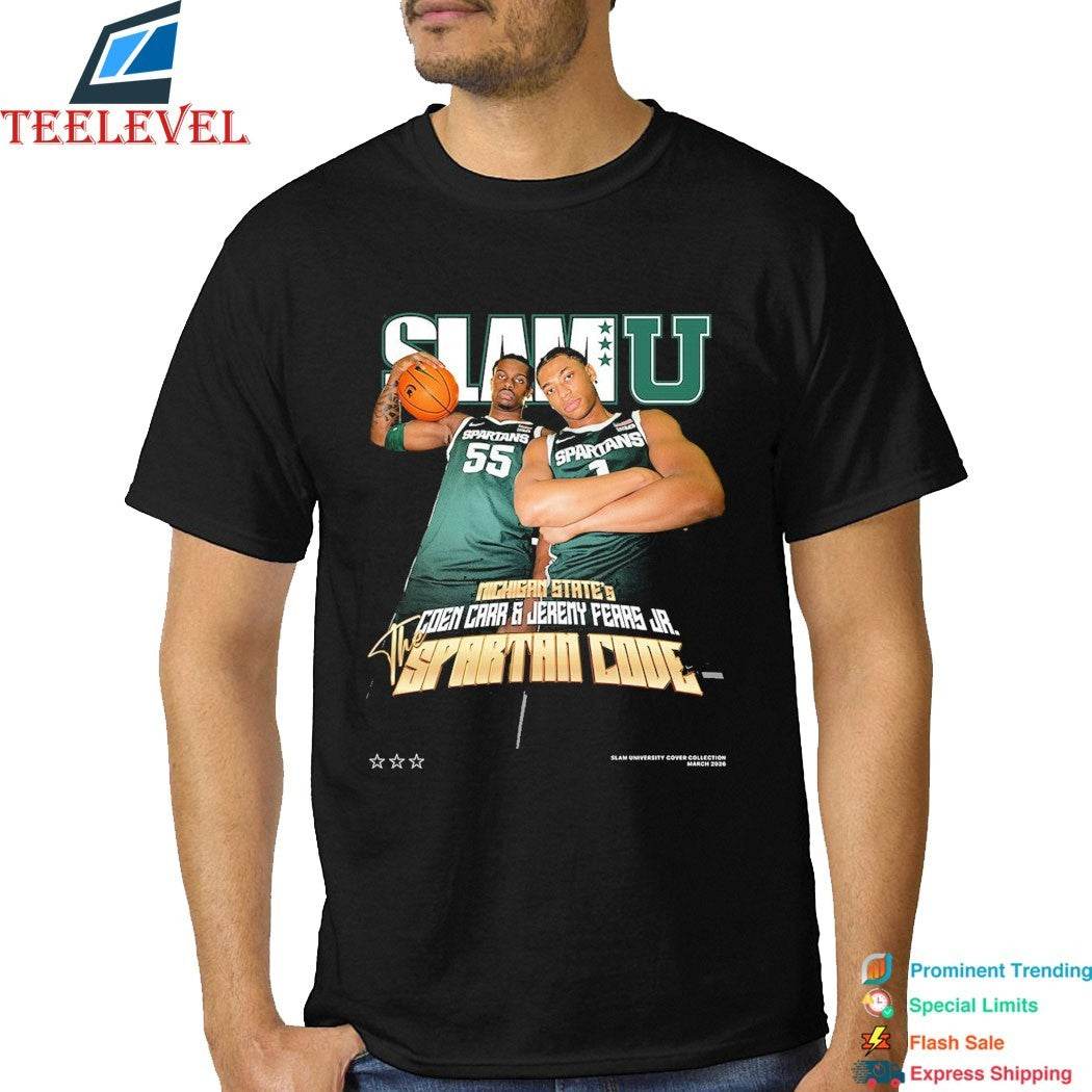 Coen Carr And Jeremy Fears Jr. SlamU Michigan State Spartans Code Shirts