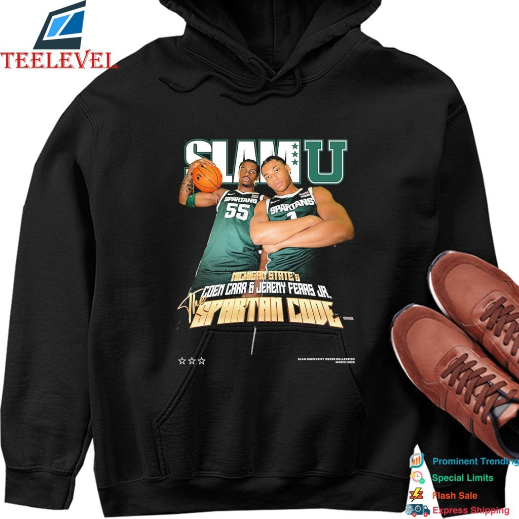 Coen Carr And Jeremy Fears Jr. SlamU Michigan State Spartans Code Shirts