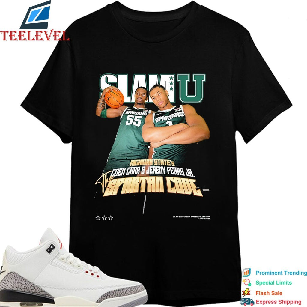 Coen Carr And Jeremy Fears Jr. SlamU Michigan State Spartans Code Shirts