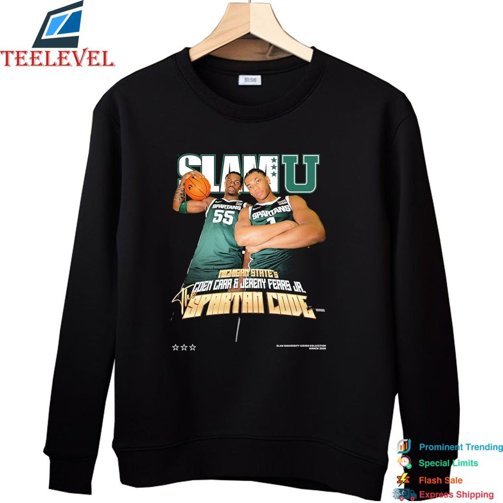 Coen Carr And Jeremy Fears Jr. SlamU Michigan State Spartans Code Shirts