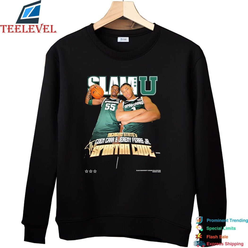 Coen Carr And Jeremy Fears Jr. SlamU Michigan State Spartans Code Shirts