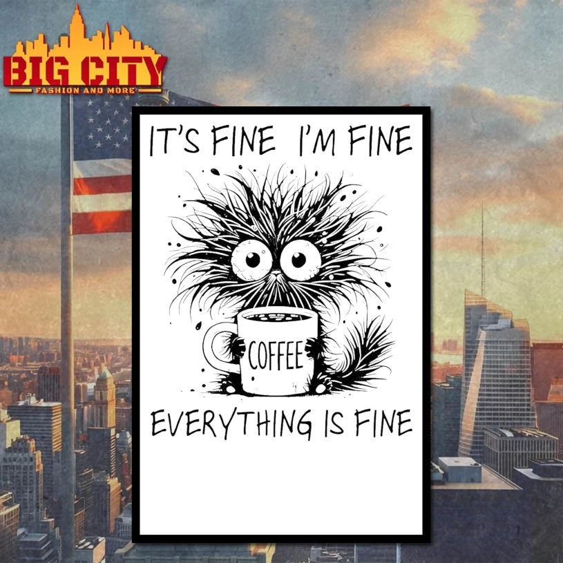 Coffee Cat It’s Fine I’m Fine Everything Is Fine shirt