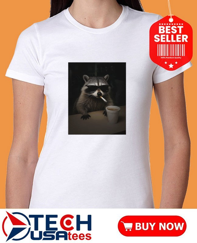Coffee Raccoon smoking shirt