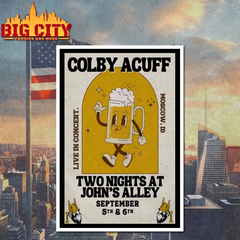 Colby Acuff 2025 Moscow, ID Tour Poster Shirt